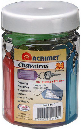 Chaveiro C/24 + 24 Etiquetas Cores