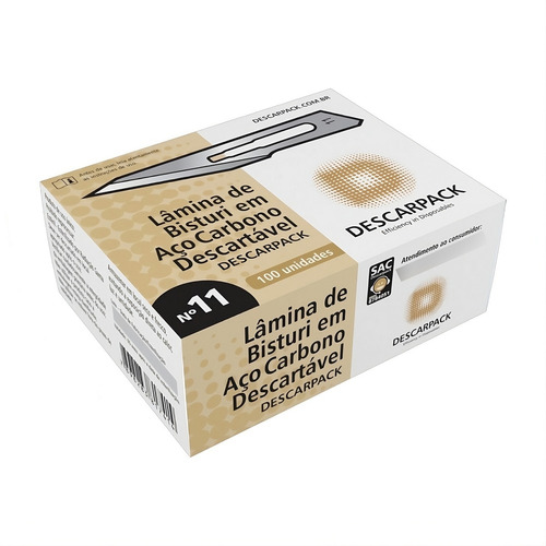 Lâmina De Bisturi Em Aço Carbono No22 Descarpack - 100un
