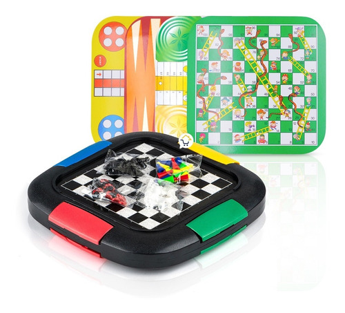 Juego De Mesa 7 En 1 Familiar Tablero Ajedrez Parques Ls20