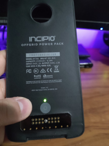 2 Power Pack Incipio Originales Moto Mods! Moto Z! Negro (Usado)