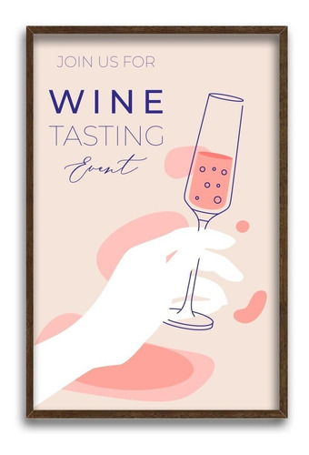 Quadro Decorativo Frases Vinho Wine Rose Azul 40x60cm