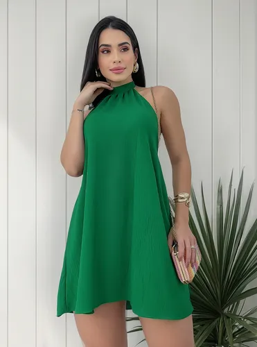 Conjunto Feminino Vestido Soltinho Frente Unica Short Verão