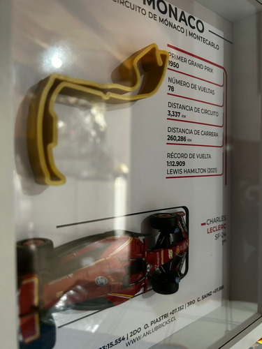 Cuadro Formula 1 Monaco 2024 Pista 3d Leclerc Ferrari F1