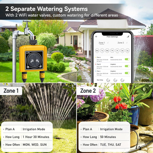 Temporizador De Agua Rainpoint Sprinkler Timer Wifi, 2 Salid