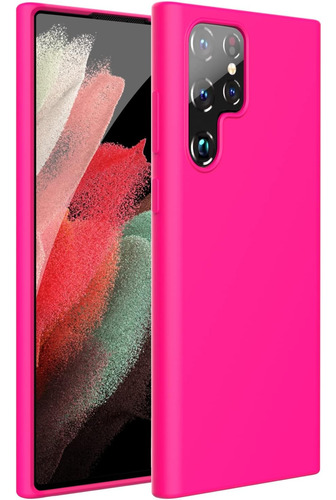 Funda Para Samsung Galaxy S22 Ultra - Rosa Neon De Silicona