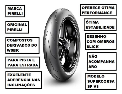 Pneu Pirelli Diant. 120/70-17 Supercorsa Sp V3 Ninja Zx 10r