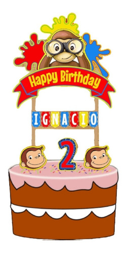 Cake Topper Jorge El Curioso Adorno Para Tortas