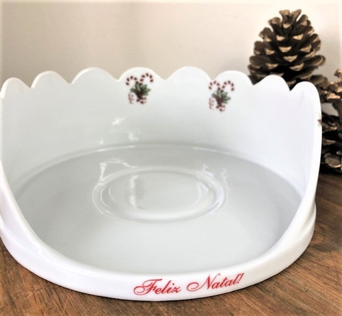 Imagem 3 de 3 de Panetoneira Aberta De Porcelana - Porta-panetone - Natal