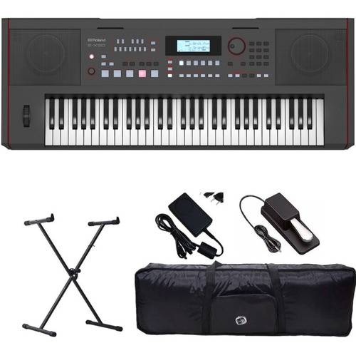 Teclado Roland Arranjador E-x50 Kit Capa Suporte E Pedal 