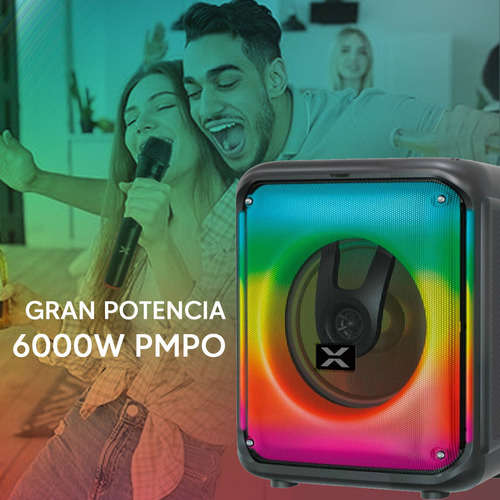 Parlante Xion Sdbox Microfono Led 8 Bateria Dimm