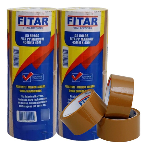 Fita Adesiva Marrom 45mm X 45m - 10 Rolos