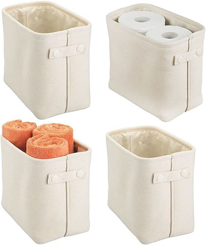 Mdesign Soft Cotton Fabric Closet Storage Organizer Bin Bas