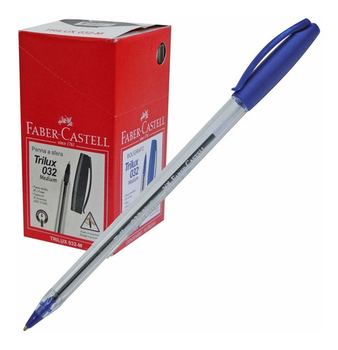 Lapicera Boligrafo Faber Castell Trilux Azul Caja X50 Un