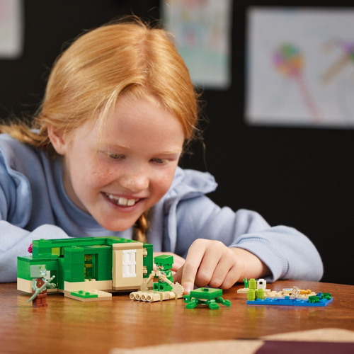 Pdescubra A Diversão Com O Lego® Minecraft® A Casa Tartaruga De Praia: Esse Brinquedo Educativo É Perfeito Para Crianças Que Amam Construir Casa No Minecraft E Querem Brinquedos Minecraft/p 234