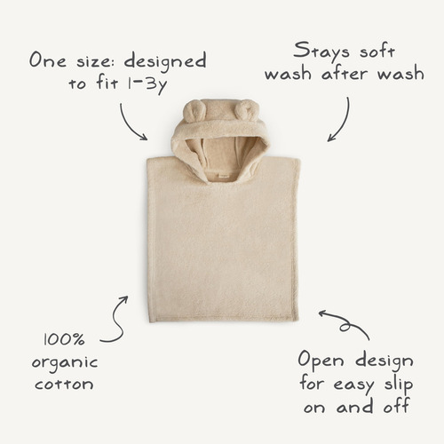 Poncho Y Toalla Mushie Para Bebés Y Niños De Algodón Orgánic