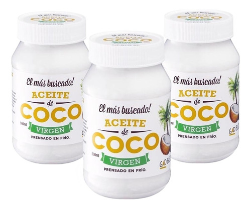 Aceite Coco Virgen X3 God Bless You Sistema Digestivo 500ml 