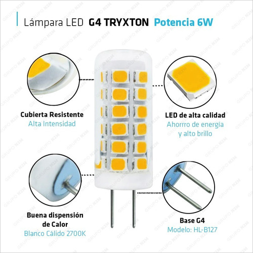 Lampara Led Bipin 6w G4 220v Foco Iluminacion Equivale 60w