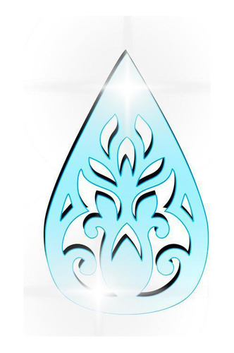 Acrílico Decorativo Espelhado Gota Detalhada Azul