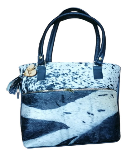 Bolso Artesanal Pelo Piel Original Dama Tote Grabado Floral