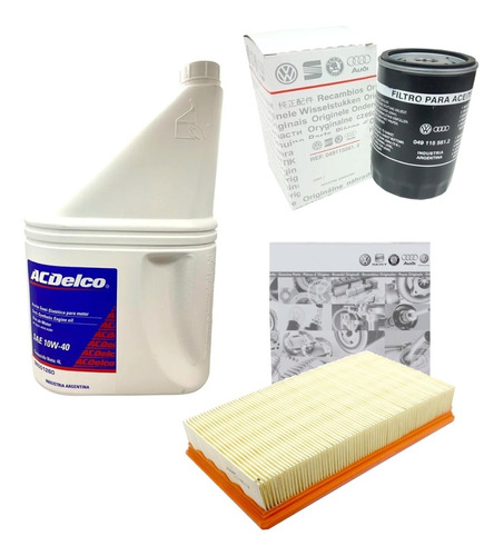 Kit 2 Filtros Aceite Aire 10w40 Volkswagen Gol Country 2003