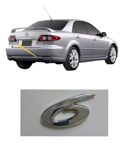 Emblema Numero Seis 6 Compuerta Trasera Mazda 6