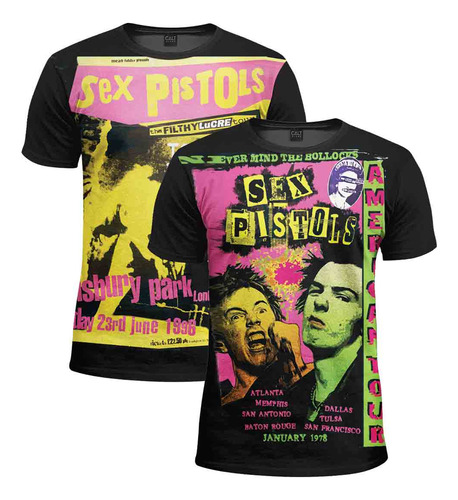 Kit 2 Camiseta Banda Sex Pistols Sid Vicious Punk Rock