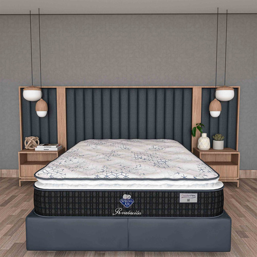 Colchón Spring Air Suave De Lujo Vainilla Queen Size + Box