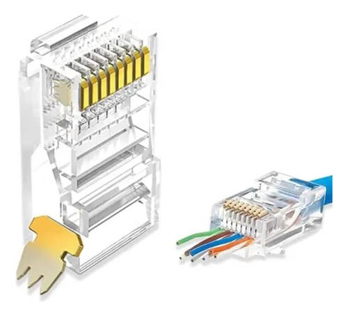 Conector Rj45 Cat6 Cat5 Termina El Enchufe De Paso Ethernet 