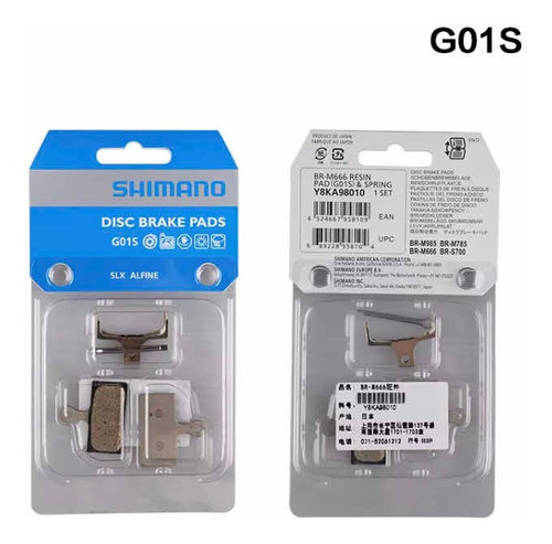 Pastillas De Freno De Disco Shimano G01s (resina)