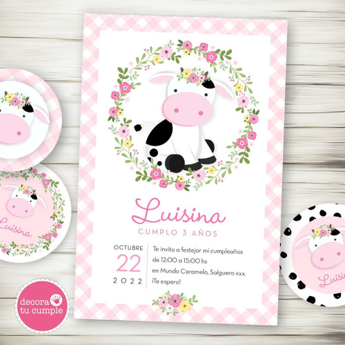 Kit Imprimible Personalizado La Vaca Lola Cumpleaños