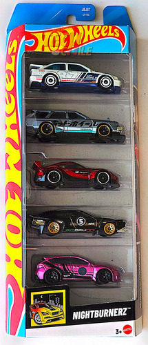 Pack 5 Autos Supra Subaru Wrx Nightburnerz 2025 Hot Wheels Negro