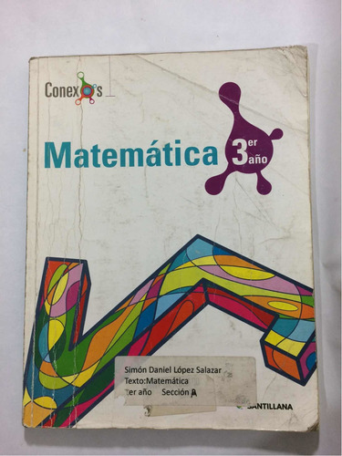 Matematicas 3er Año Conexos Santillana Carmen Navarro Usado