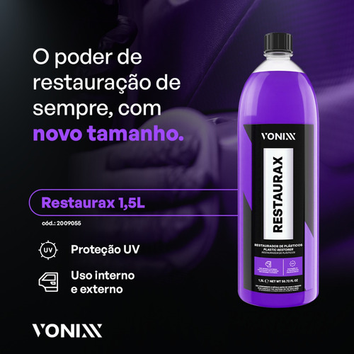 Revitalizador De Plástico Restaurax 1,5l + Shiny 1,5l