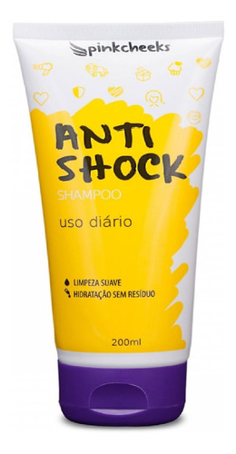 Shampoo Anti Shock 200ml Pinkcheeks Diário Suave Hidratante
