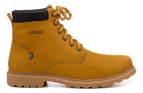 Bota Masculina Em Couro Canastra Com Cadarço Yellow Boot