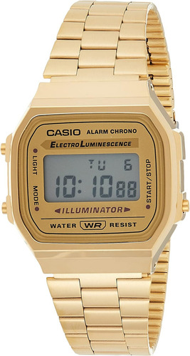 Reloj Casio A168wg-9wdf Colición Unisex Adults Mirar A168w Color de la correa Negro Color del bisel Edelstahl Calendar Color del fondo Gris