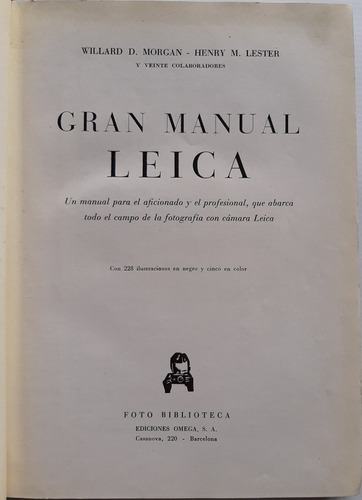 Antiguo Libro Gran Manual Leica 1953 Ro 433