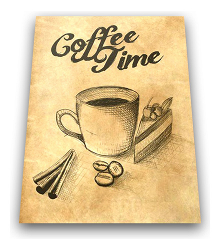 Quadro Decorativo Antigo Coffee Time Vintage