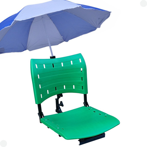 Cadeira Para Barco Dobrável Com Suporte De Guarda Sol Cor Verde