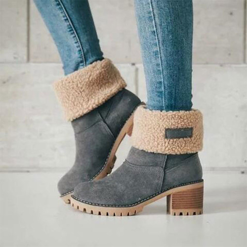 Botas, Nubuck De Tacón Ancho, Un Zapato Y Dos Usan Botas Cál