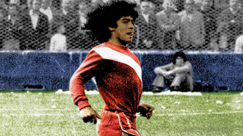 Camiseta Debut Maradona Argentinos Juniors 1976 Manga Larga
