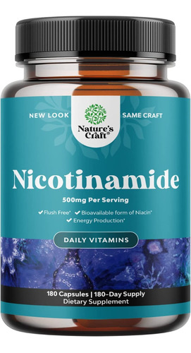 Vitamina B3 Nicotinamida 500mg Cáps Energía Mitocondrial