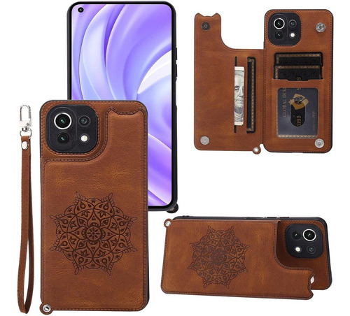 Capa De Carteira Para Xiaomi Mi 11 Lite, Pu Dual Leather Mn2