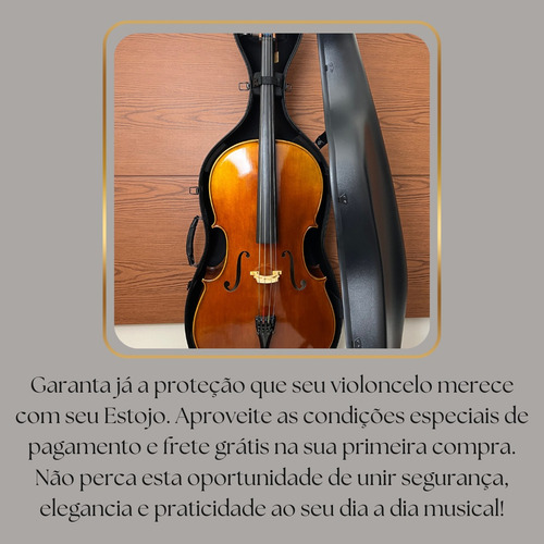 Estojo Case Violoncelo Di Pietro Fibra Pro All Black 4/4