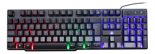 Teclado Gamer Nemesis Semi-mecânico Backlight Led Rgb Usb 5+