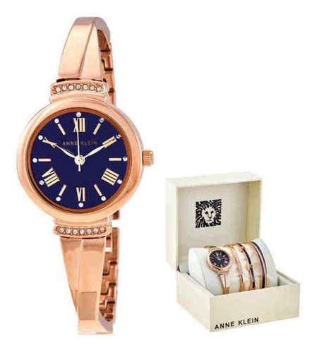 Reloj Mujer Anne Klein Ak/3414nrst Crystal Rose Oro Band Nav