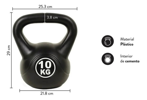 Imagen 2 de 3 de Pesa Rusa 10 Kg Kettlebell