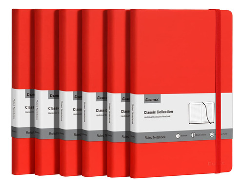 Comix Paquete De 6 Cuadernos Con Forro, 240 Paginas, 5.4 X 8