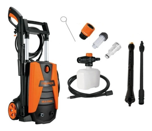 Imagen 3 de 5 de Hidrolavadora eléctrica Truper HILA-2000 naranja/negro de 2.6hp con 2000psi de presión máxima 127V - 60Hz