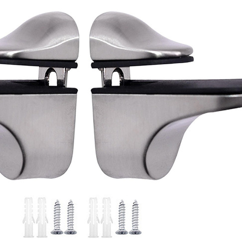 Soporte De Cristal For Estantes, Sujetadores Cepillado
